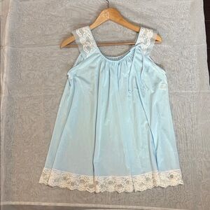Vintage 1960s Blue Miss Elaine Robe and Babydoll dress